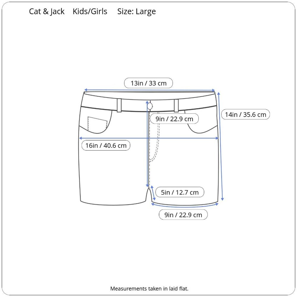 Cat & Jack Girls Ultimate Stretch Blue Denim Shorts Mid-Rise Frayed Hem Large - Picture 3 of 7